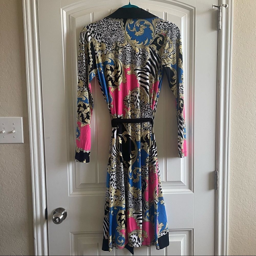 Serena Williams Paisley Baroque Wrap Midi Dress Belt XS - Picture 3 of 10